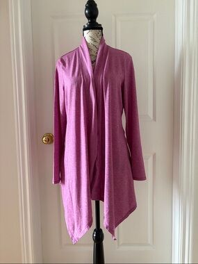 L.L. Bean Pink Open Front Draped Cardigan